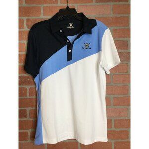 Chuco Golf Polo Shirt With Skull & Crossed Clubs Logo Men's M Cotton Blend Black